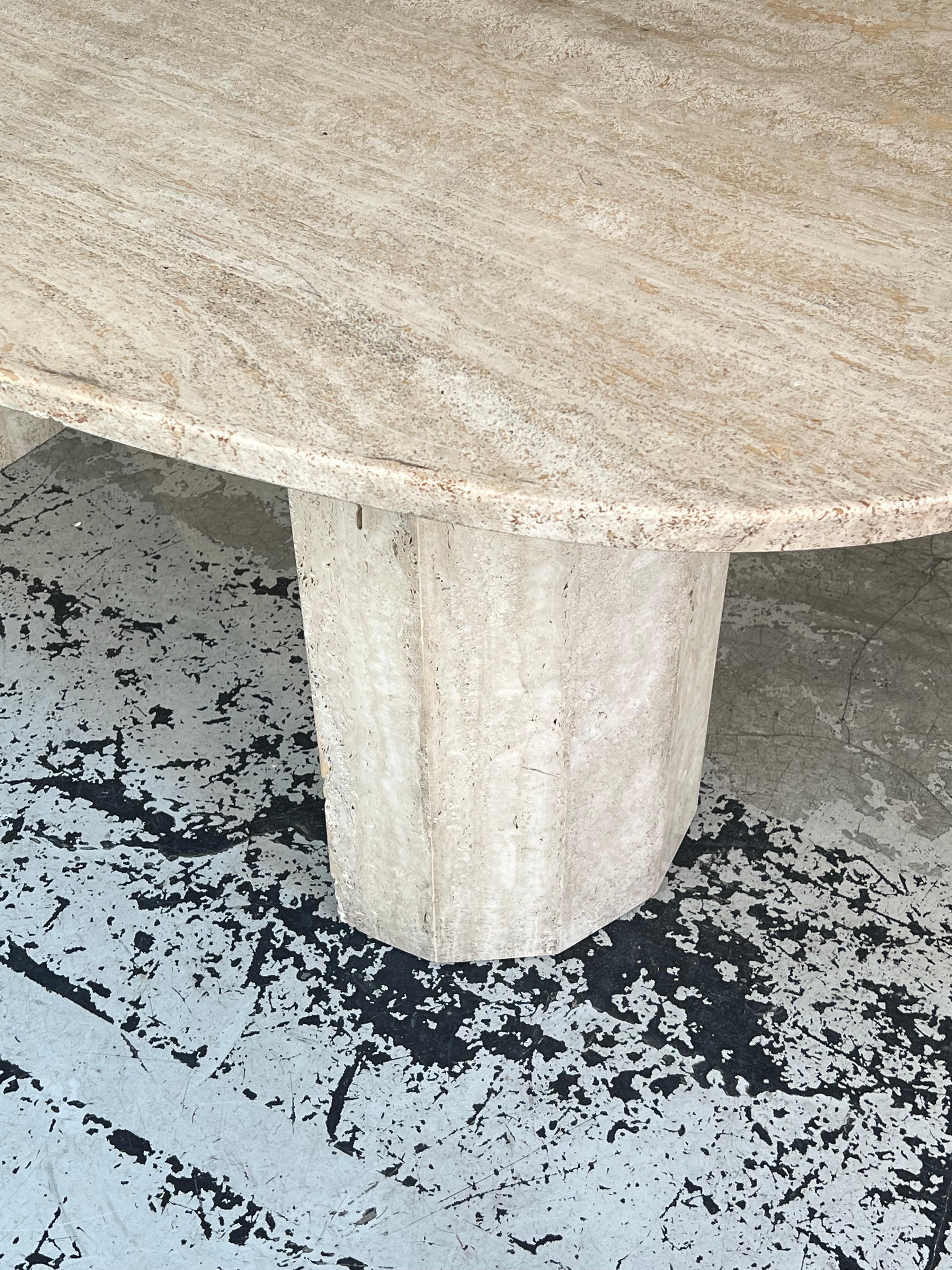 Travertine Dining Table 1970s 3