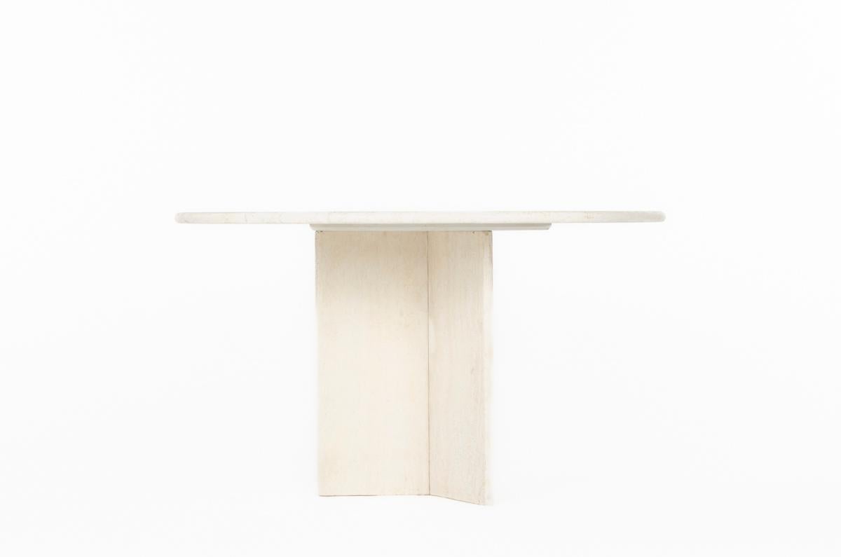 20th Century Travertine dining table 1980 For Sale