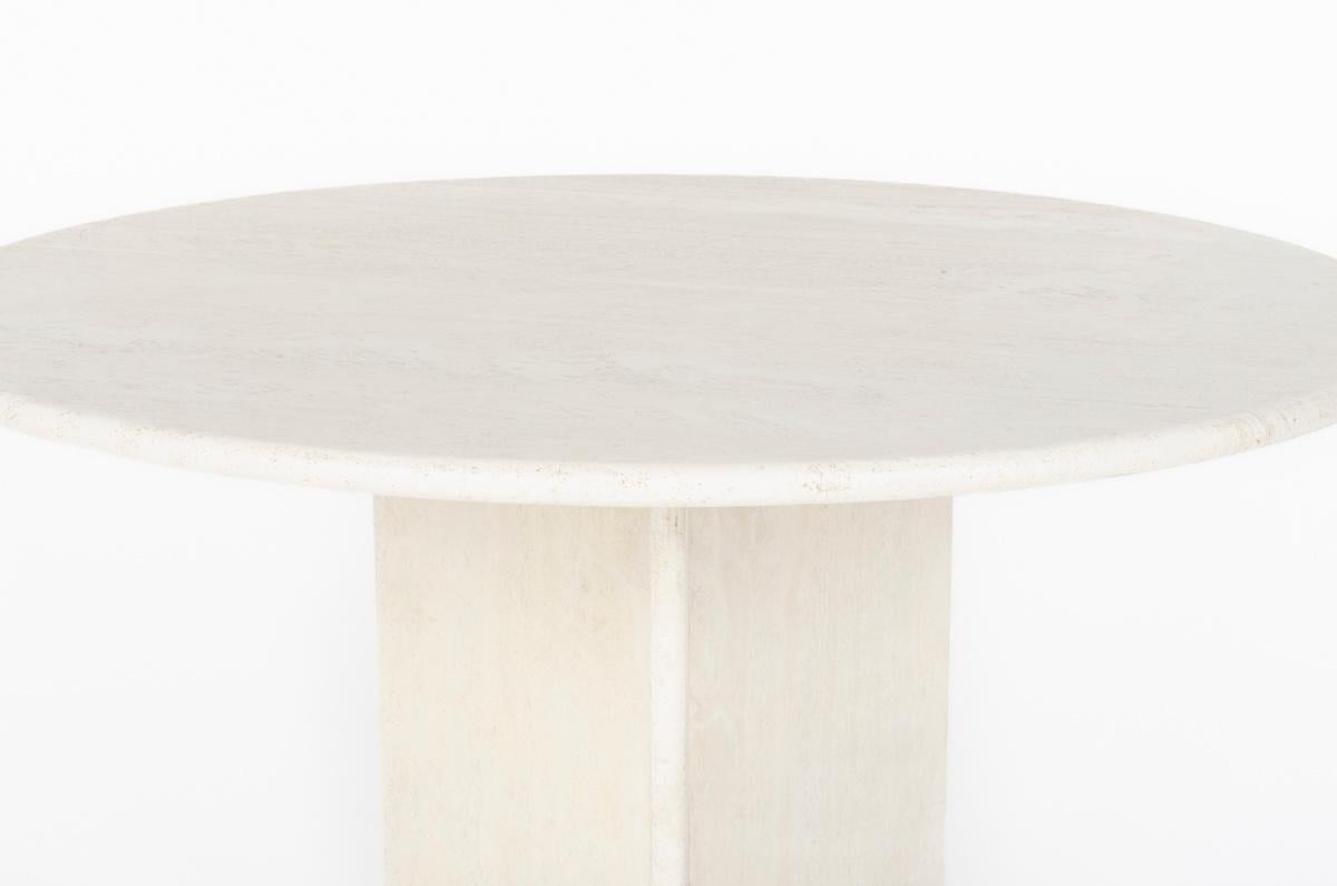 Travertine dining table 1980 For Sale 1