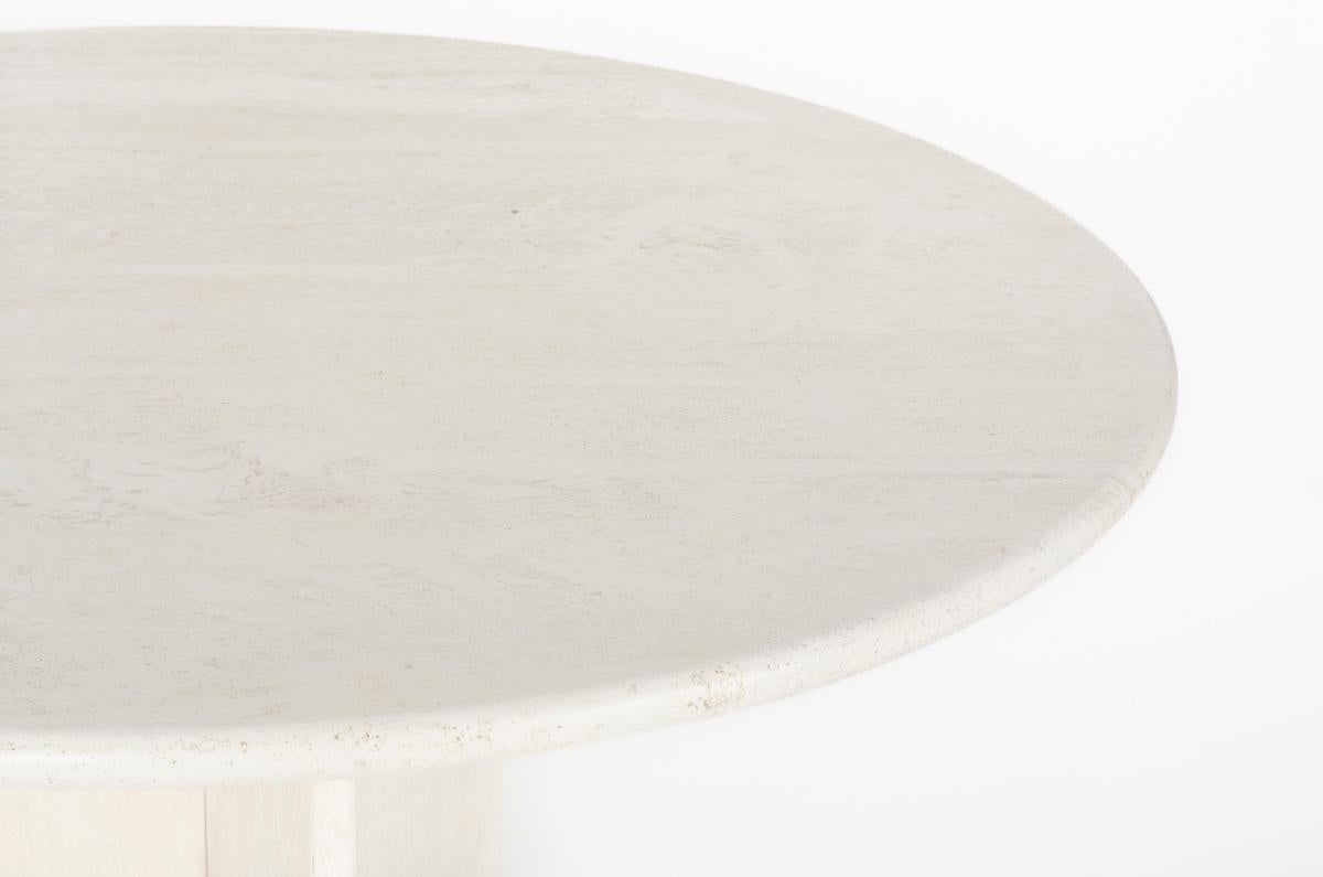Travertine dining table 1980 For Sale 2
