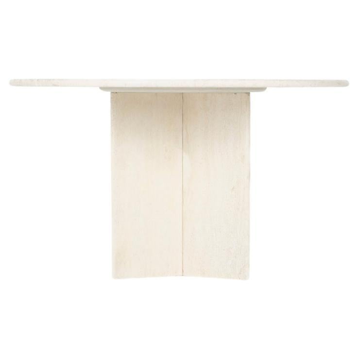 Travertine dining table 1980 For Sale