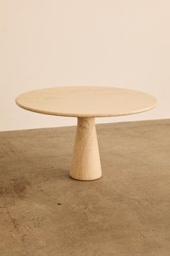 Travertine dining table Att. Angelo Mangiarotti