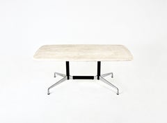 Mesa de comedor de travertino de Charles & Ray Eames para Vitra, años 70
