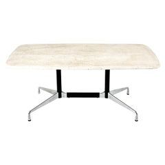Esstisch aus Travertin von Charles & Ray Eames für Vitra, 1970er Jahre