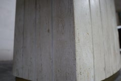Travertine dining table by Jean Charles & Willy Rizzo, 1970's