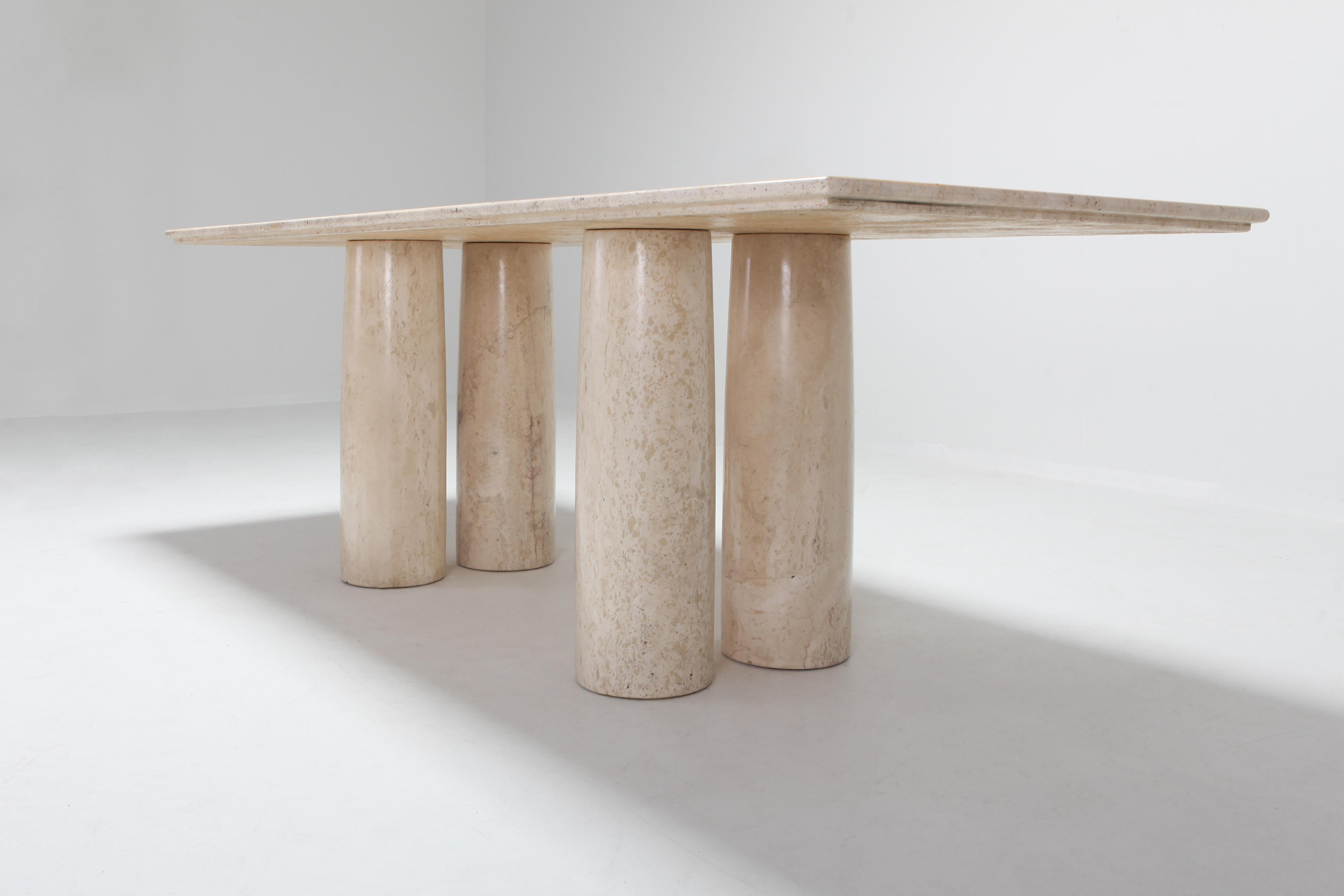 Travertine Dining Table by Mario Bellini 'il colonnato' 1