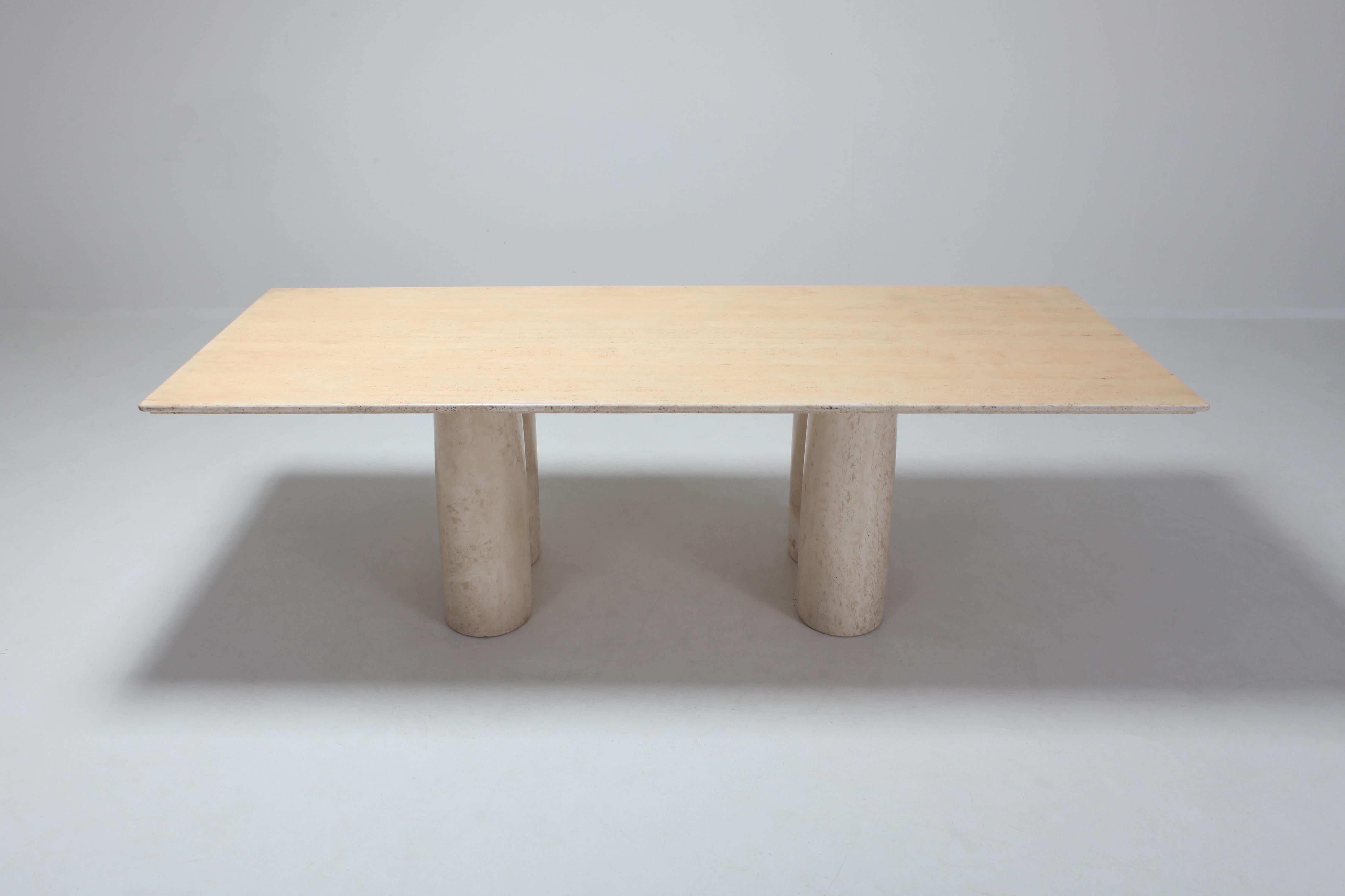 Travertine Dining Table by Mario Bellini 'il colonnato' 2