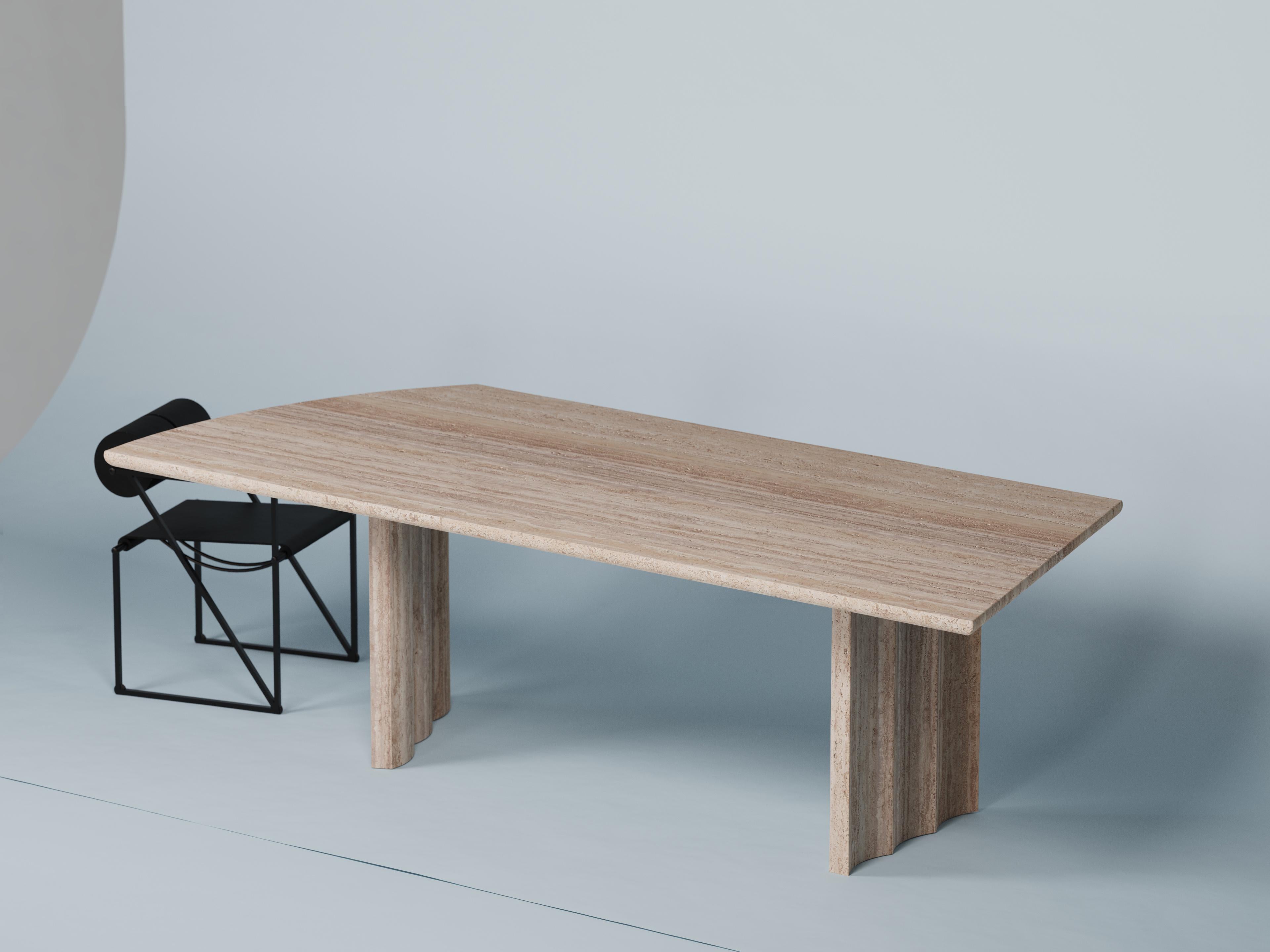 Post-Modern Travertine Dining Table by Tino Seubert For Sale