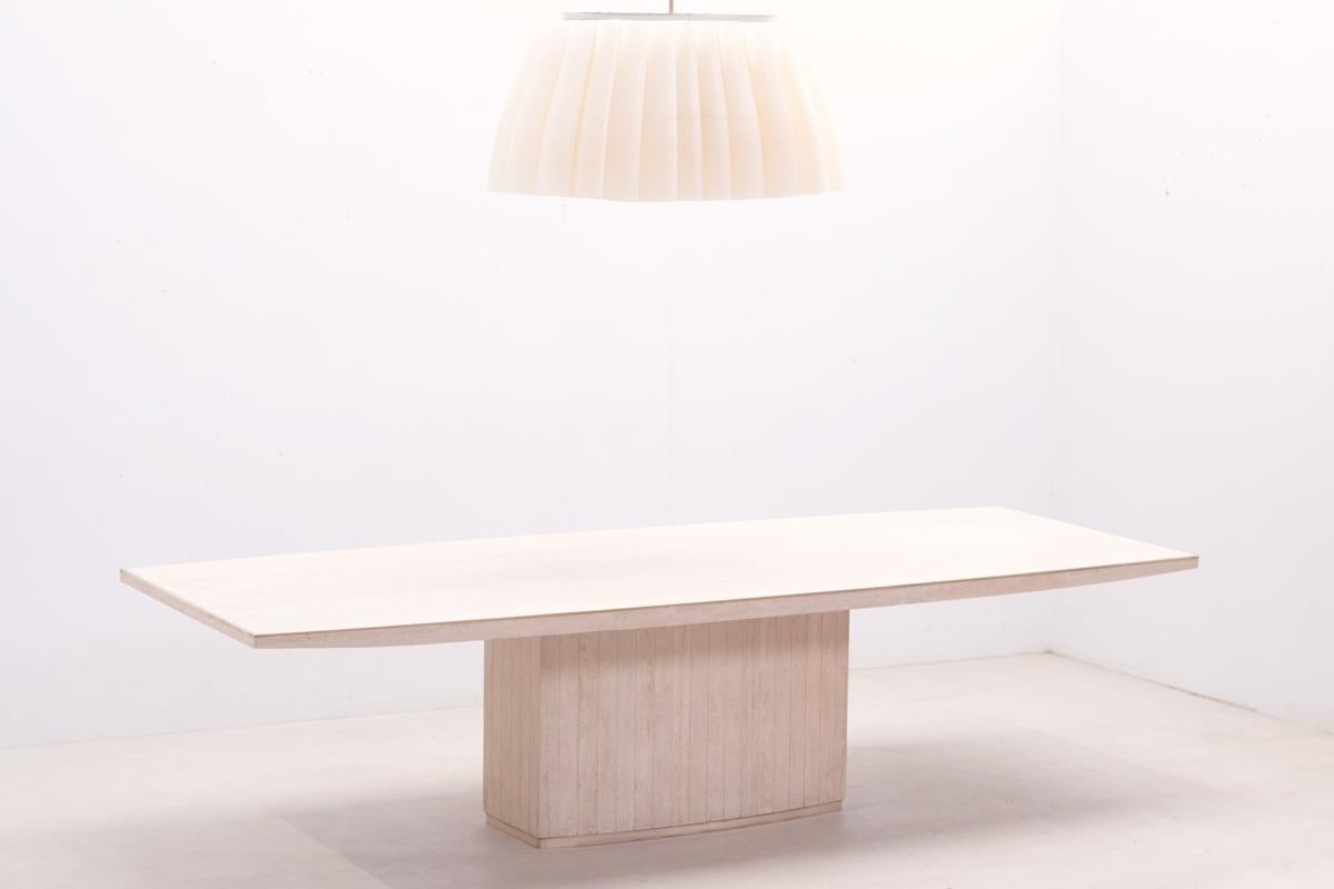 Travertine dining table by Willy Rizzo, 1969  For Sale 4