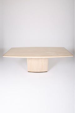 Travertine Dining Table by Willy Rizzo, 1970s