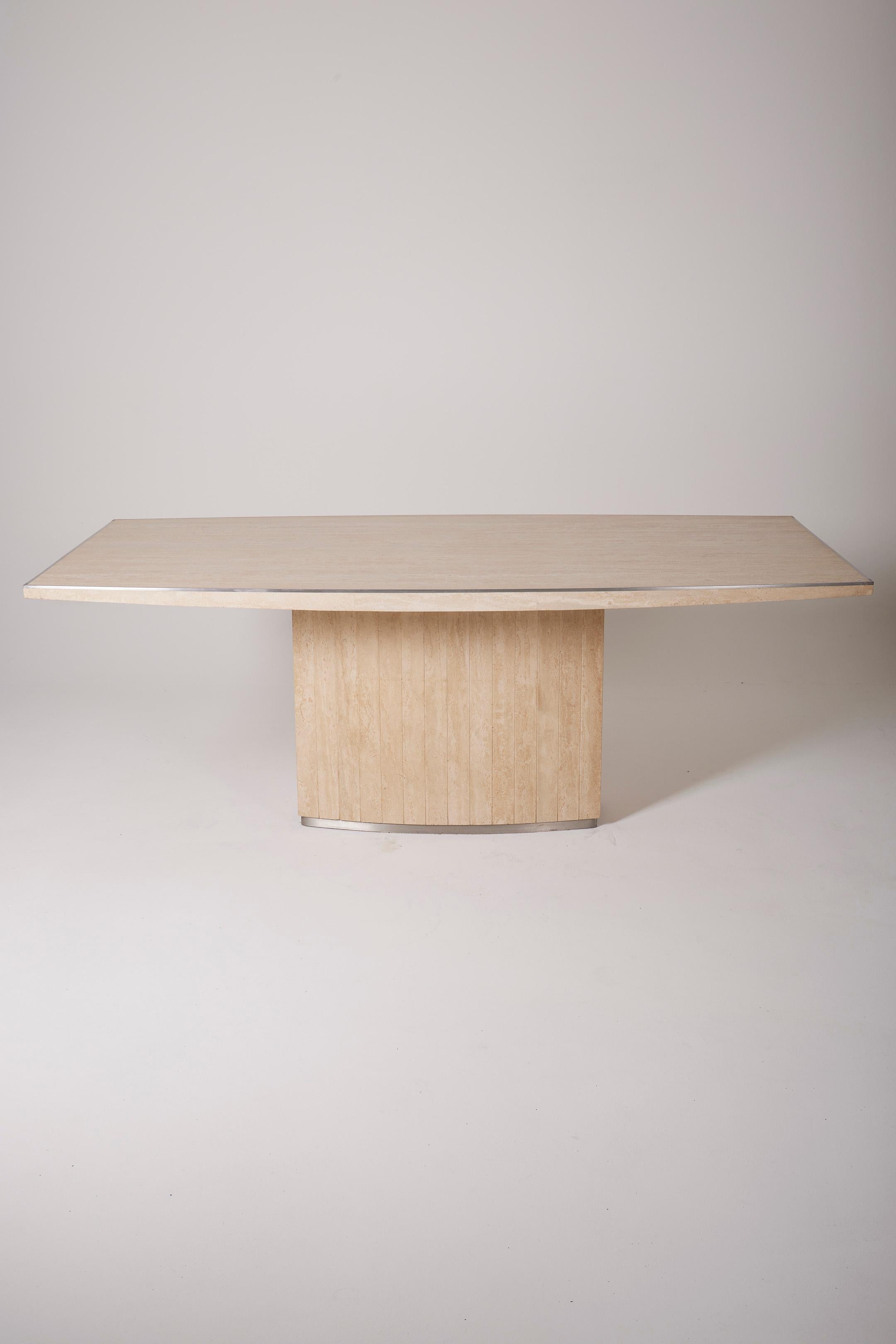 Travertine dining table by Willy Rizzo For Sale 6