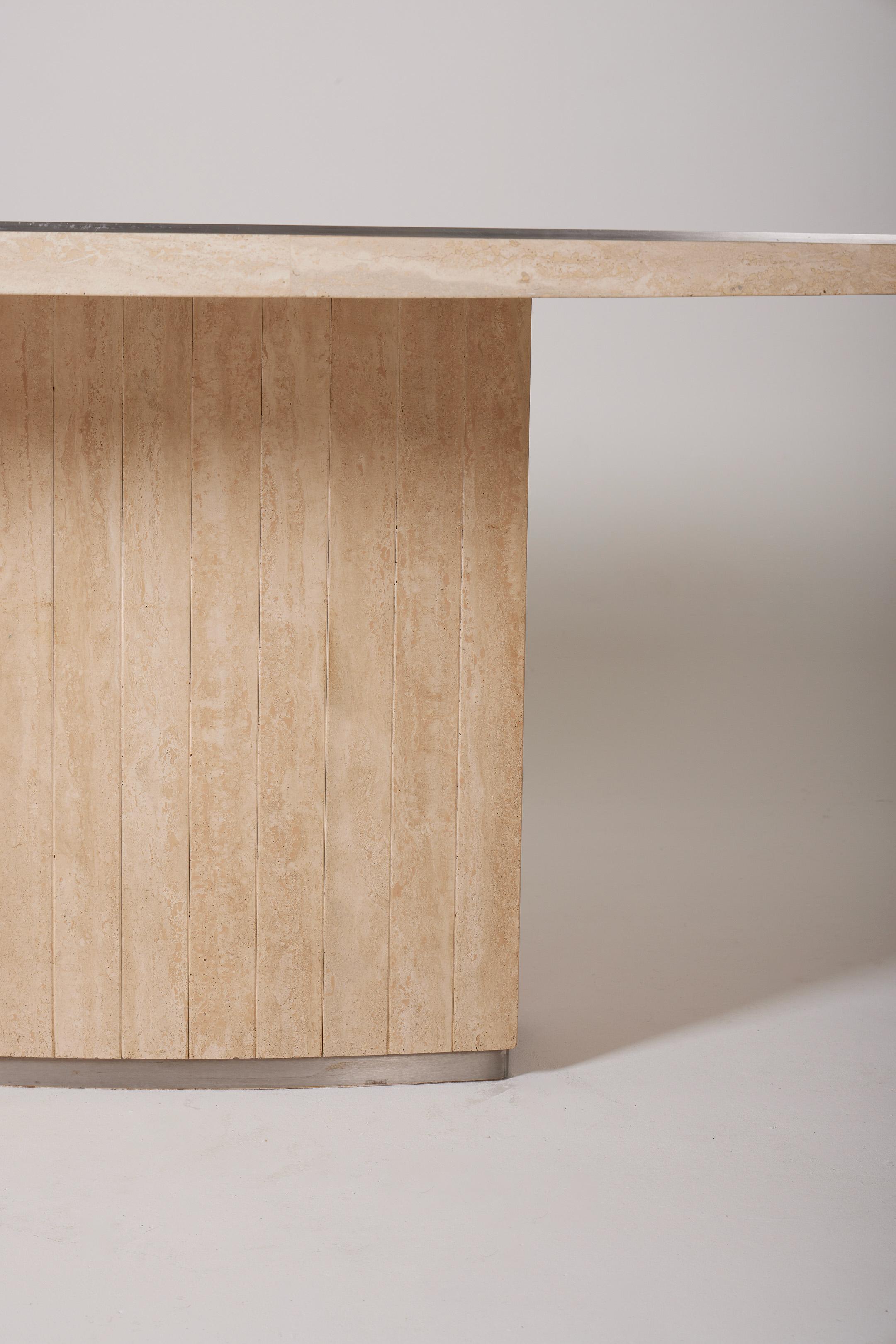 Travertine dining table by Willy Rizzo 7
