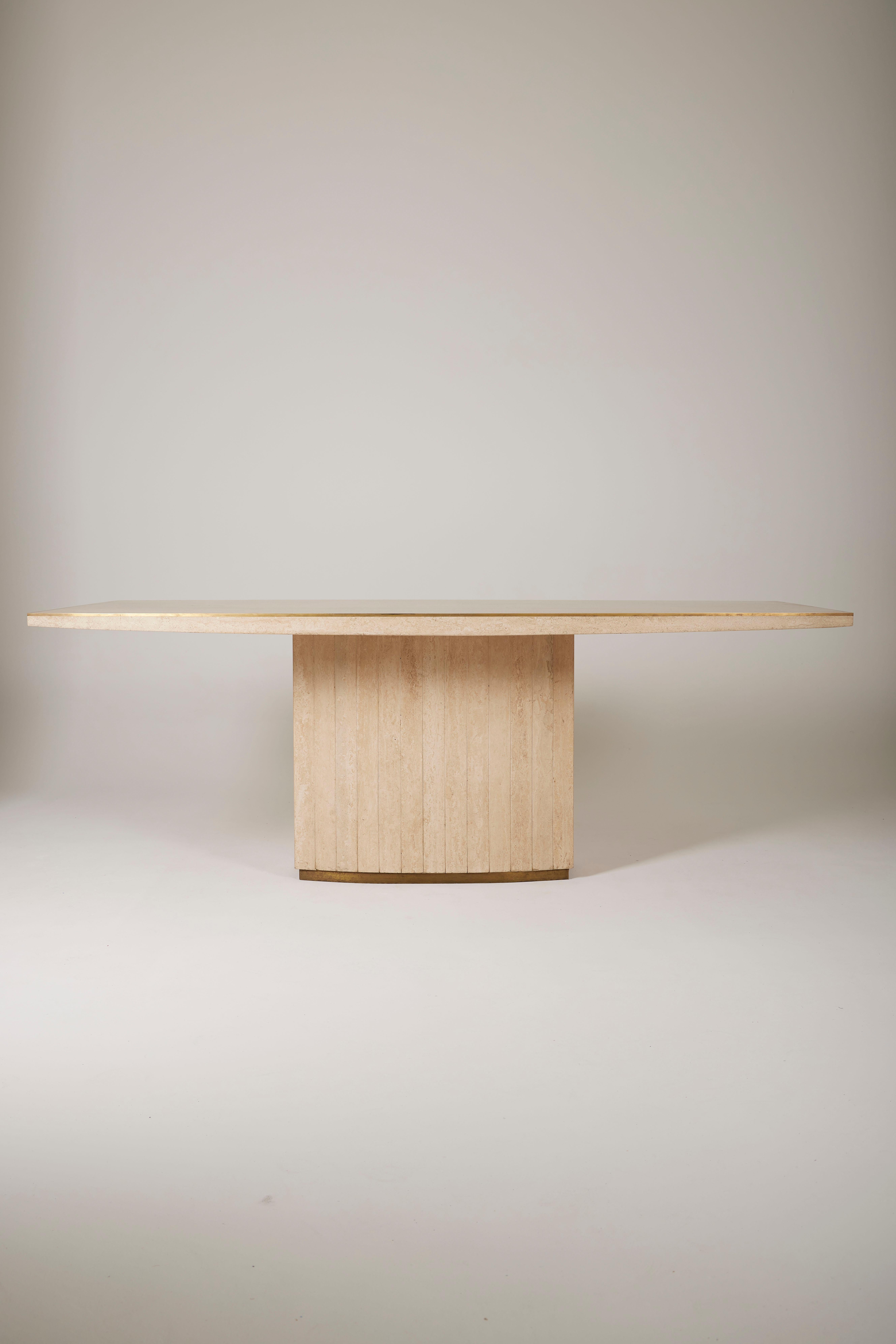 20th Century Travertine dining table by Willy Rizzo 