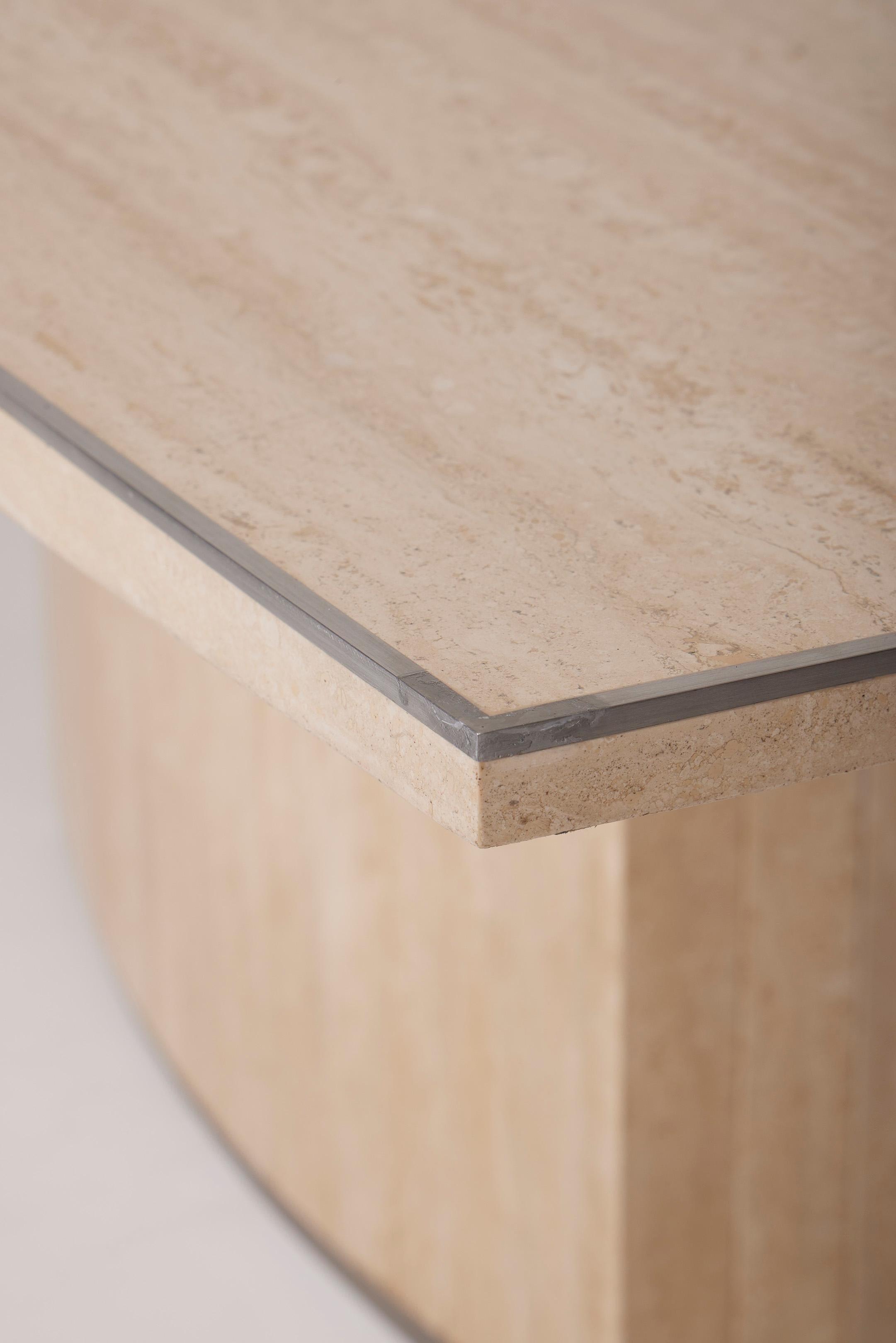 20th Century Travertine dining table by Willy Rizzo