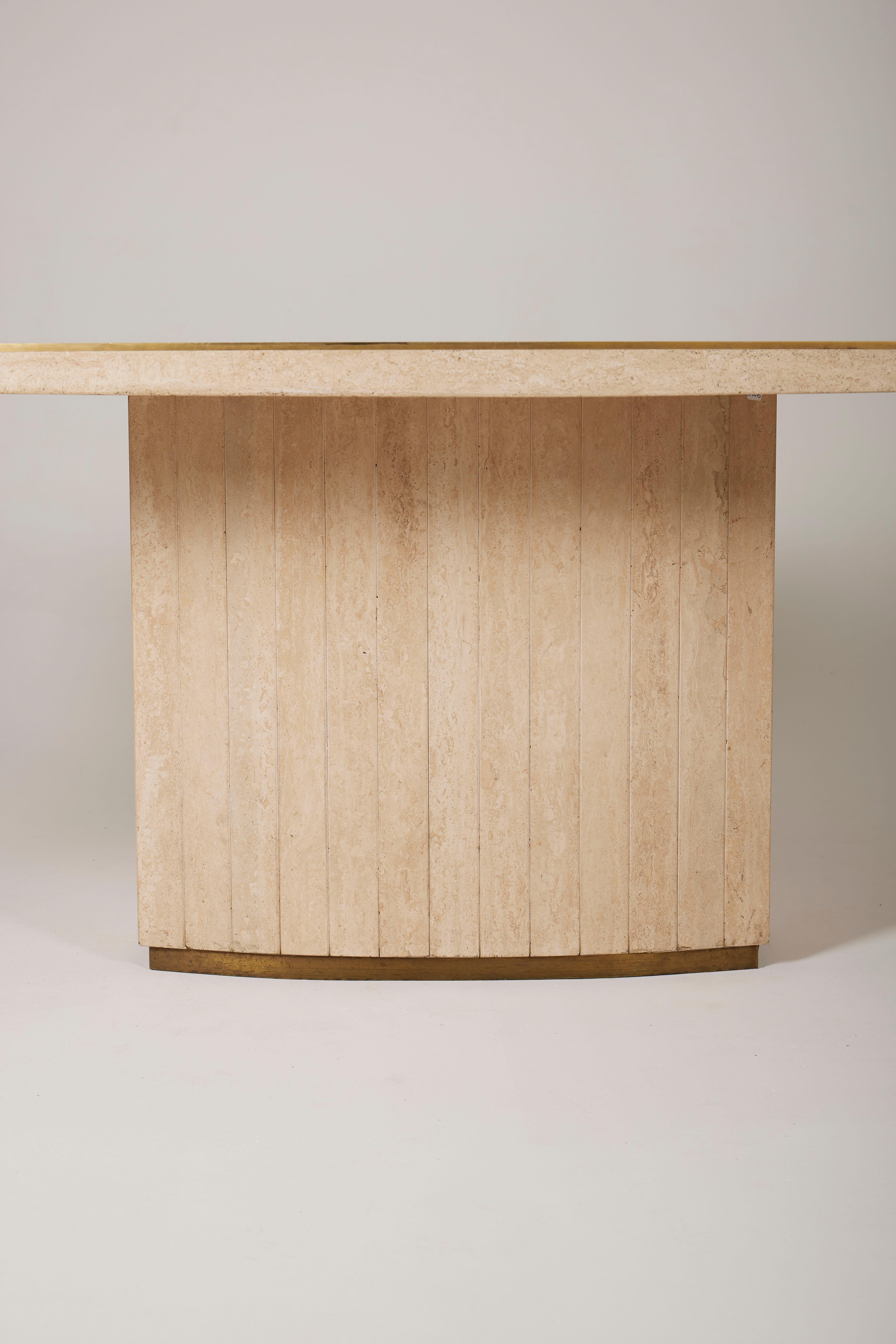 Travertine dining table by Willy Rizzo  1