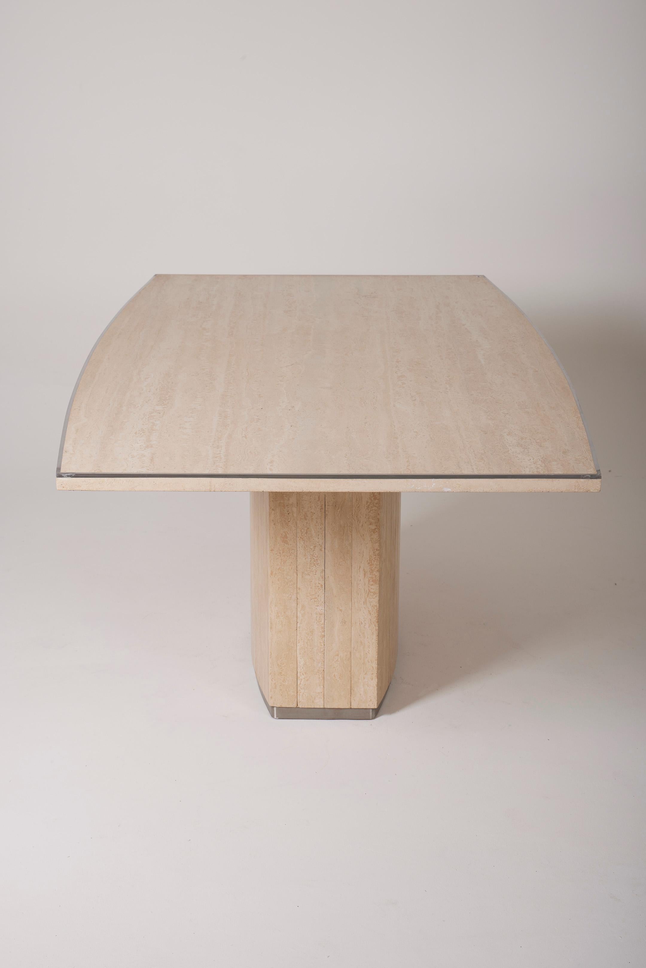 Travertine dining table by Willy Rizzo 1