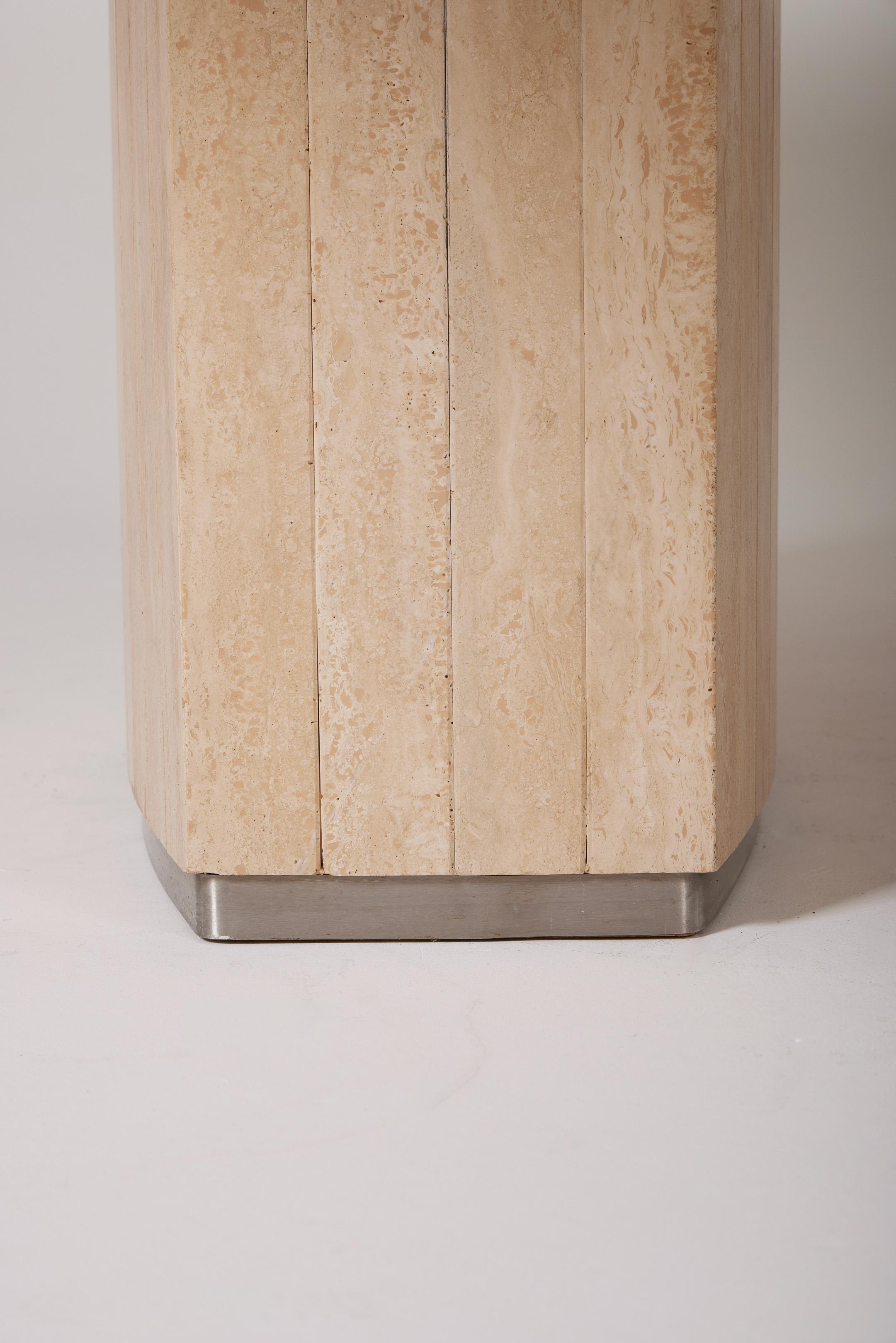 Travertine dining table by Willy Rizzo 3