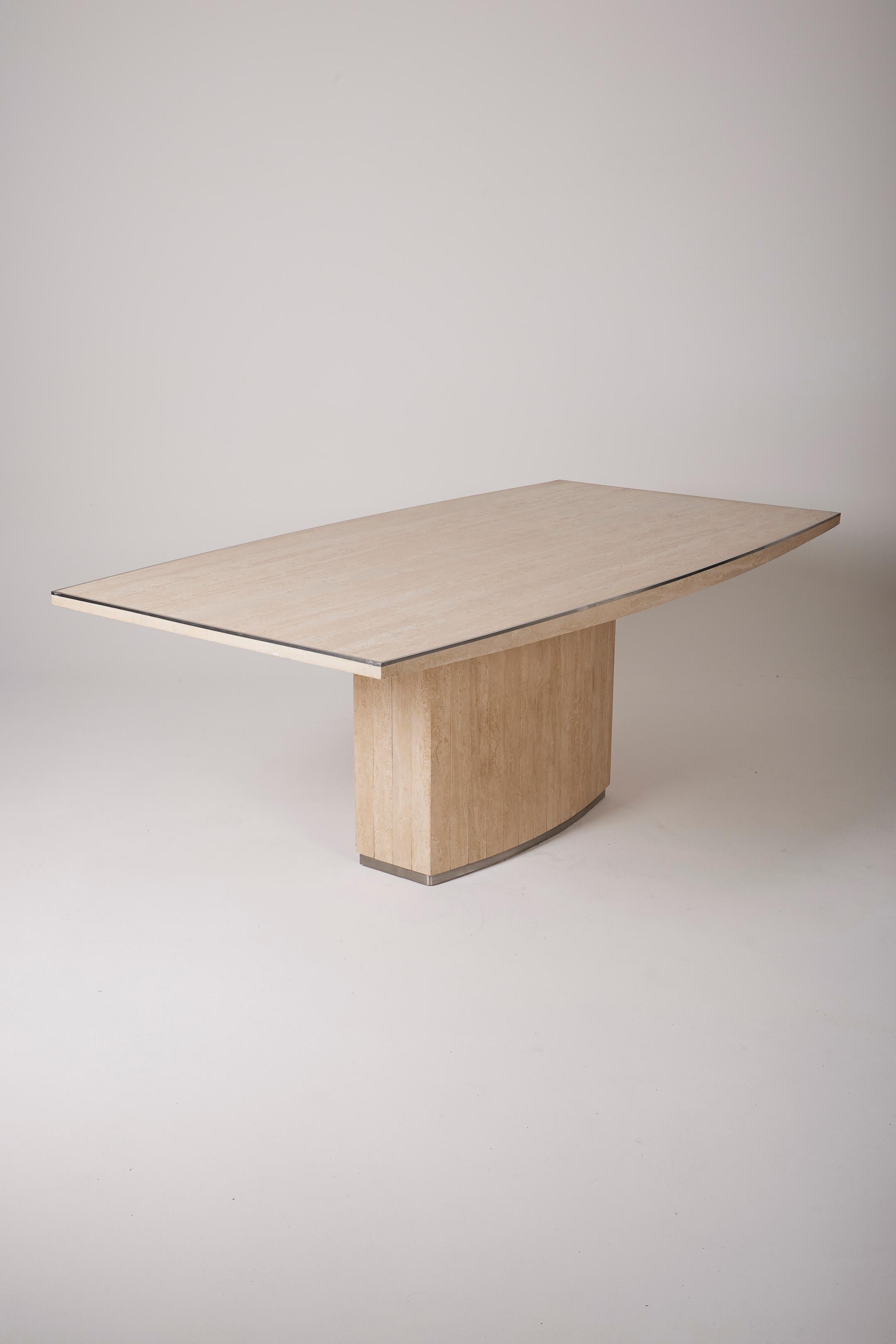 Travertine dining table by Willy Rizzo 4