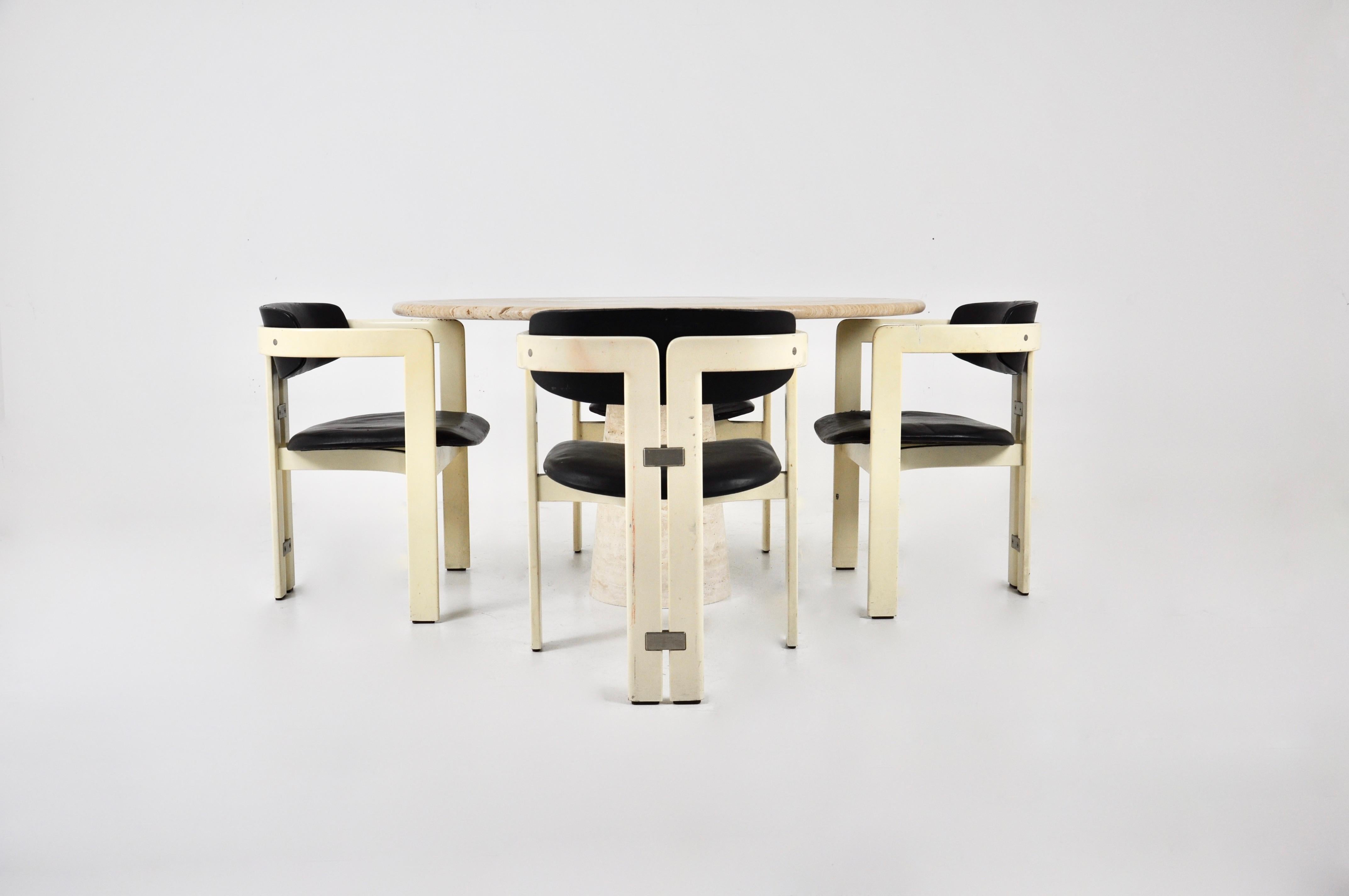 Travertine dining table Contemporary 4