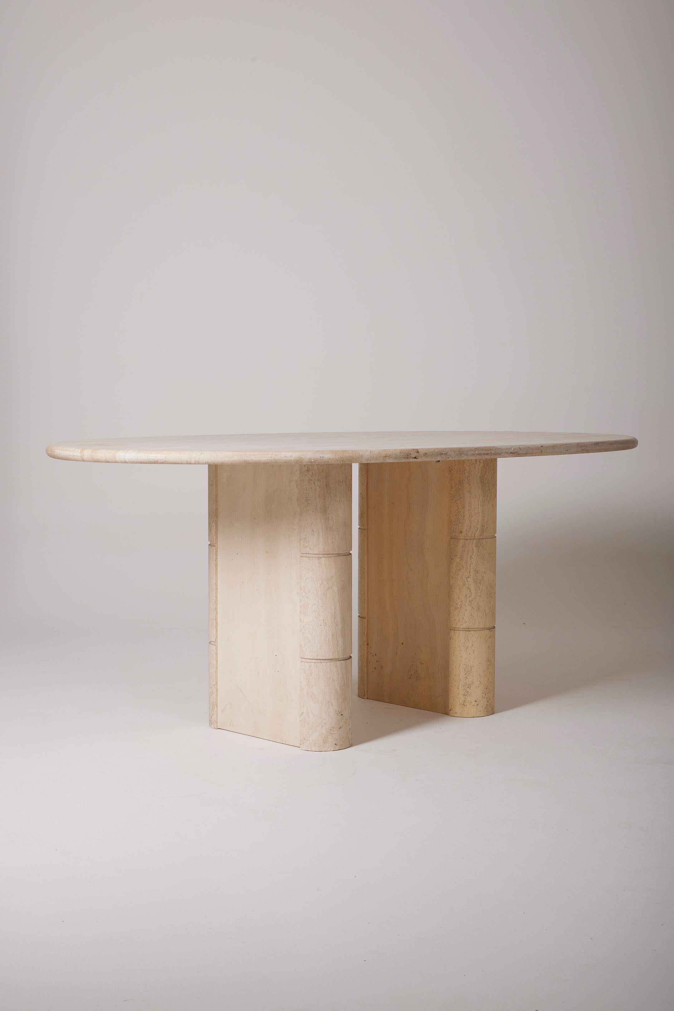 Travertine dining table For Sale 4
