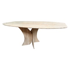 Travertine dining table