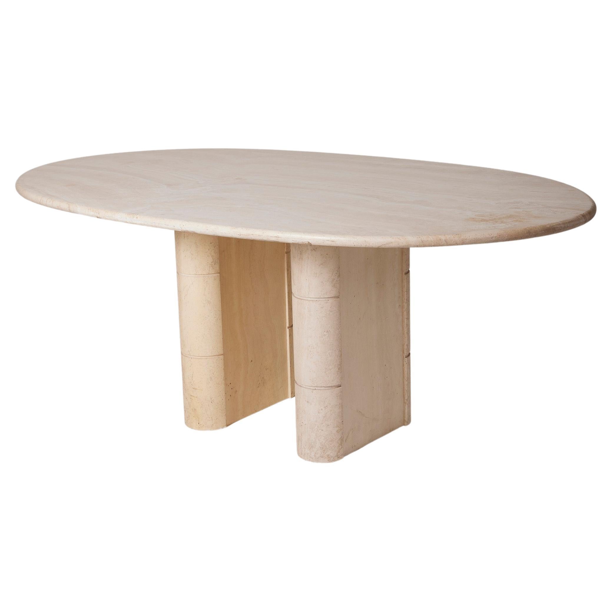 Travertine dining table For Sale