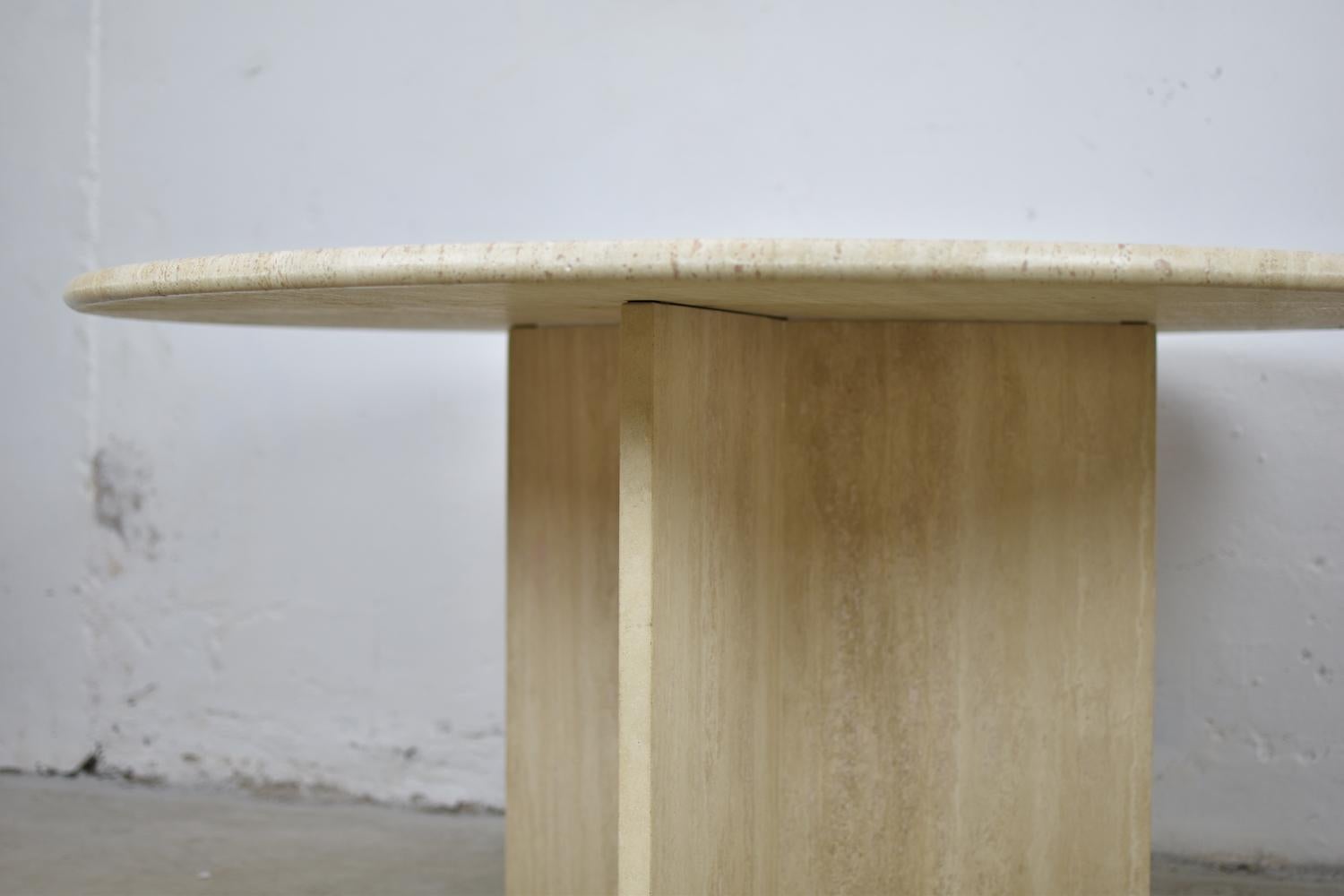 Travertine Dining Table from Italy, 1960s 1