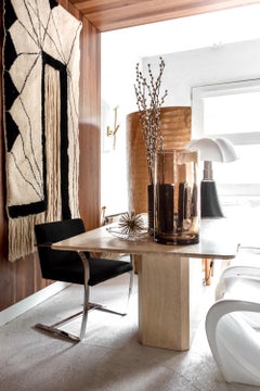Travertine Dining Table, Handmade in Italy, 1970s
