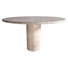 Travertine dining table in the manner of Angelo Mangiarotti for Up&Up, 1970s
