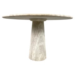 Mesa de comedor de travertino al estilo de Angelo Mangiarotti, años 70