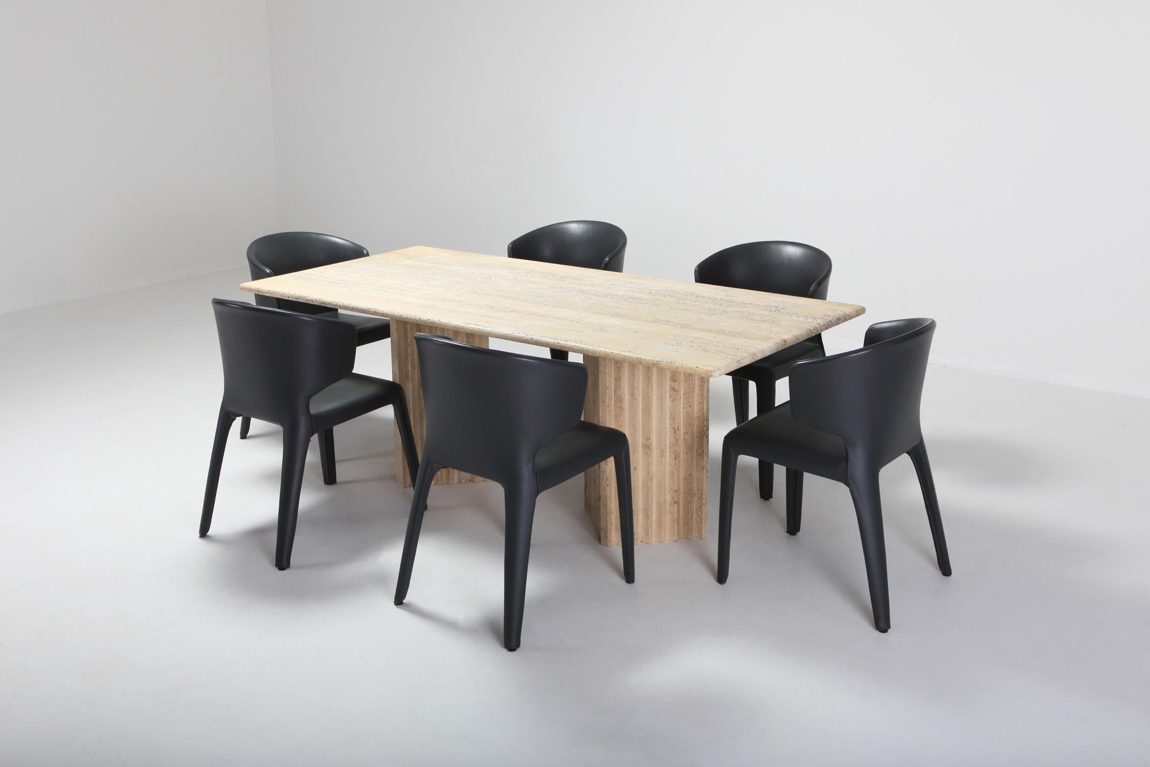 Travertine Dining Table in the Style of Carlo Scarpa and Angelo Mangiarotti 6