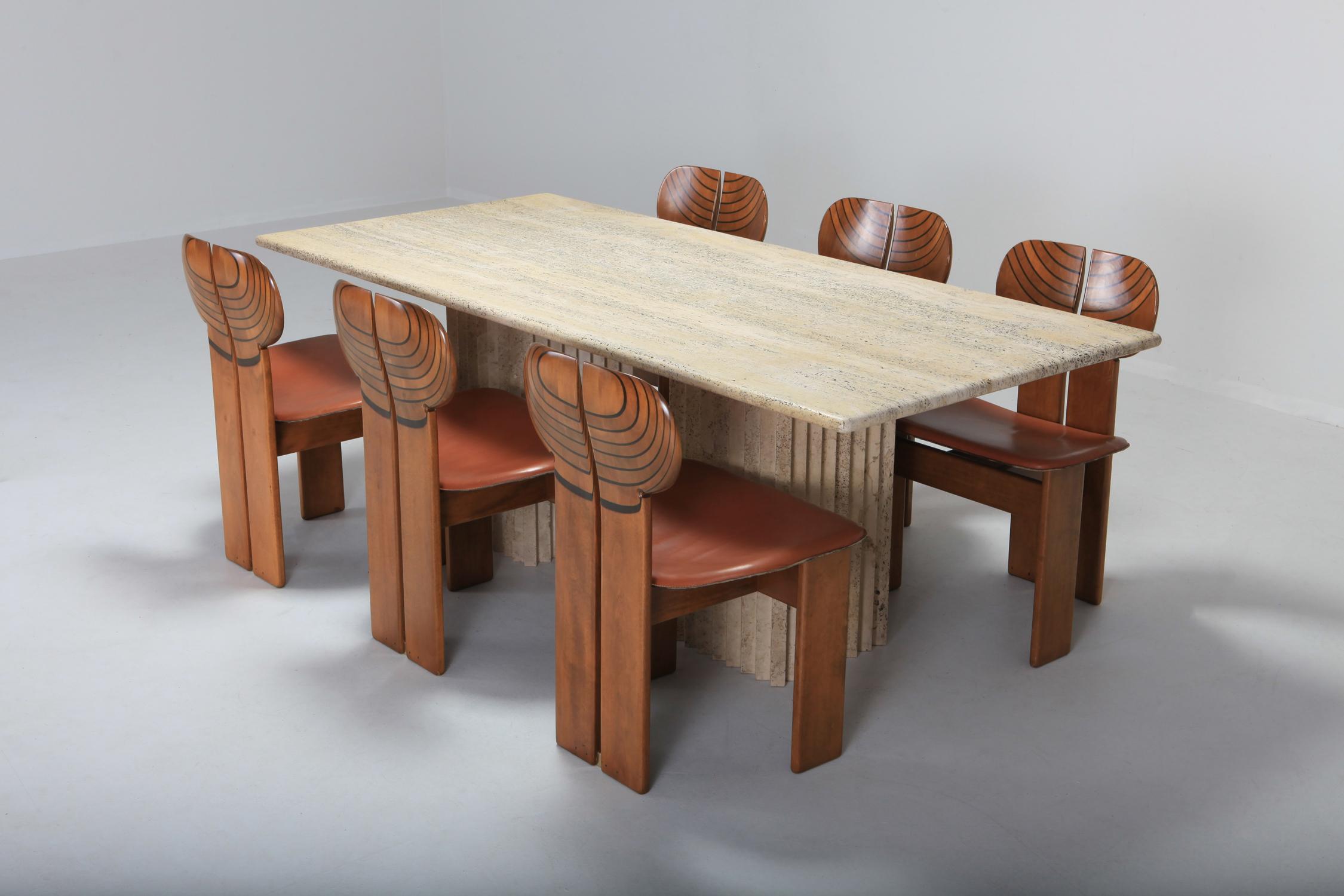 20th Century Travertine Dining Table in the Style of Carlo Scarpa