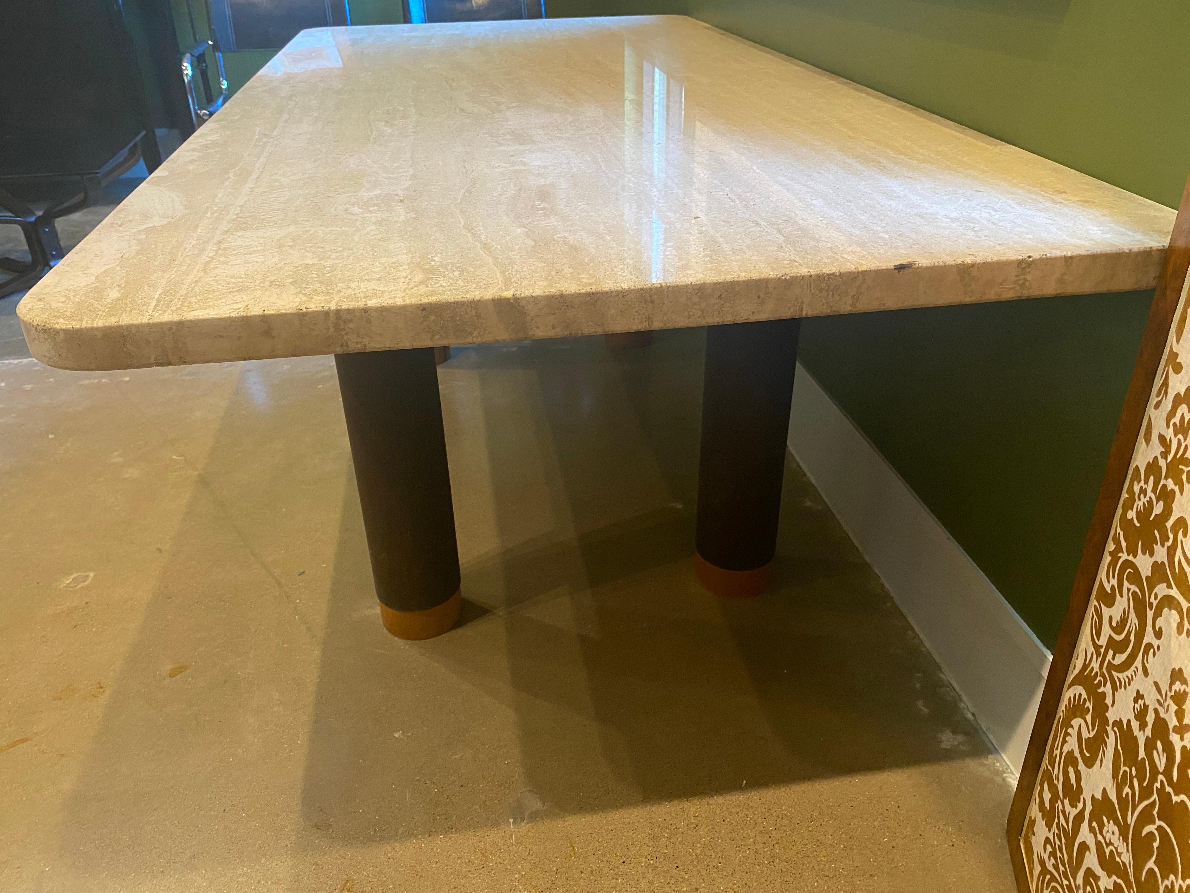 Travertine Dining Table, Italy, 1970's 3