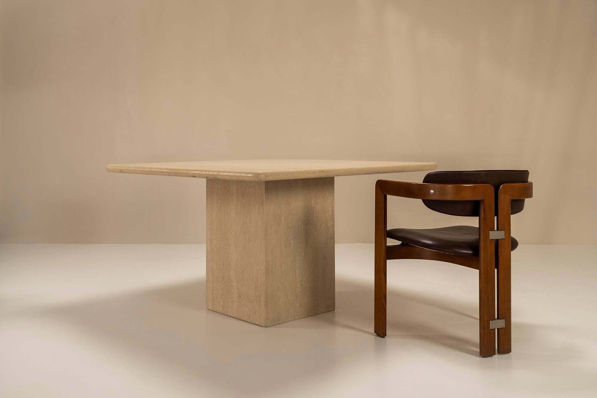 Mid-Century Modern Travertine Dining Table, Italy, 1970s For Sale