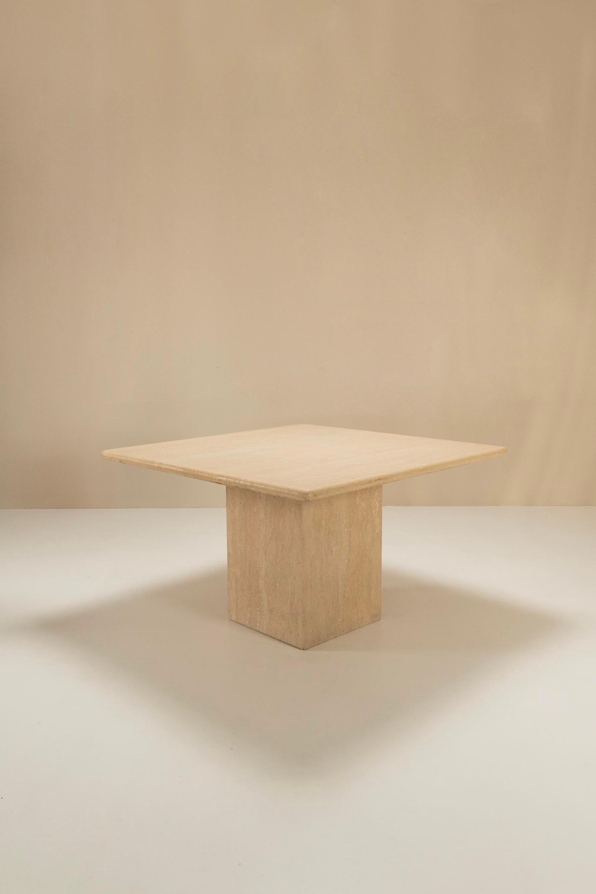 Italian Travertine Dining Table, Italy, 1970s For Sale