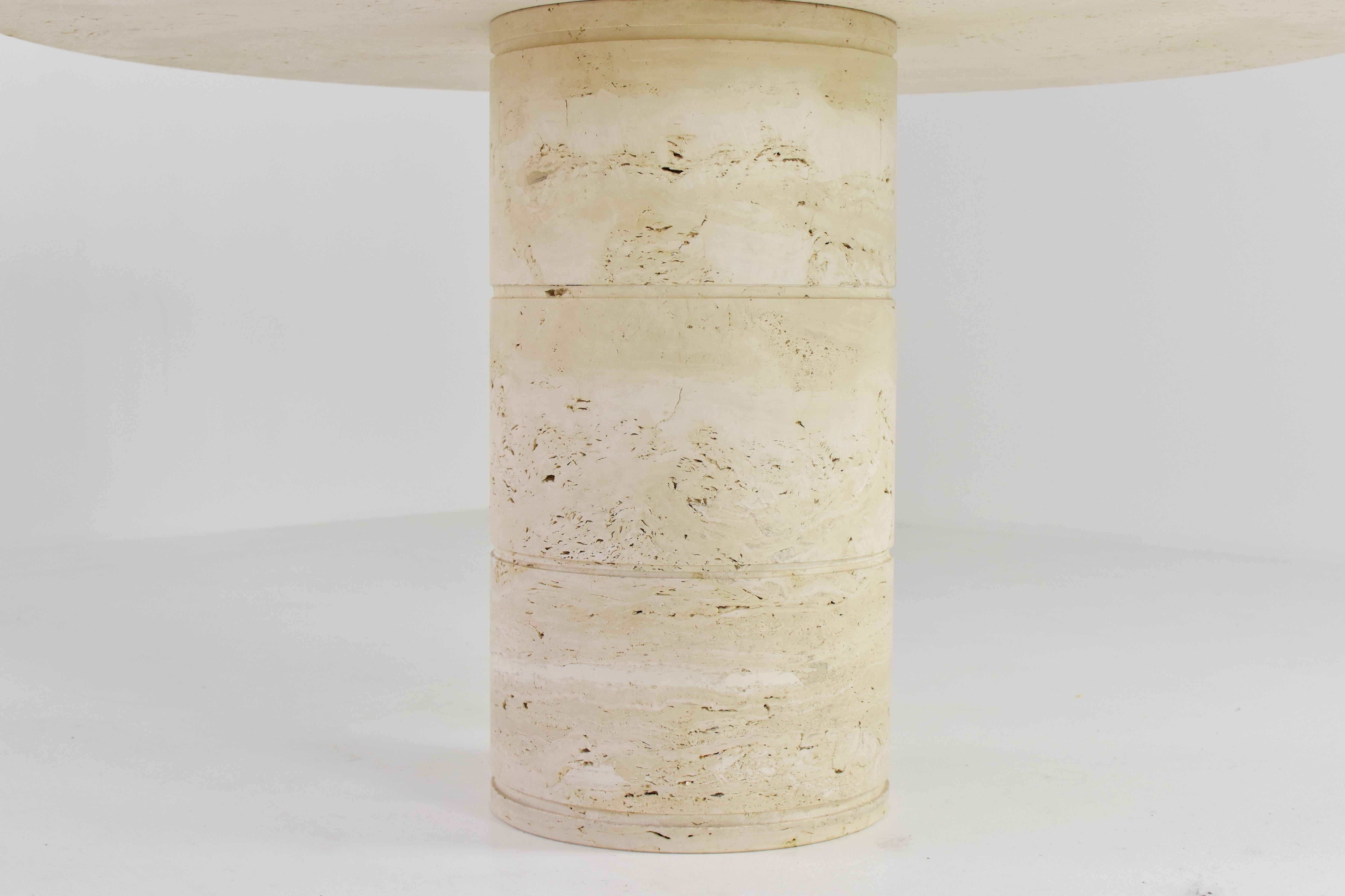 Late 20th Century Travertine Dining Table, Italy, 1970s