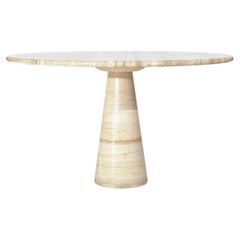 Travertine dining table, Italy, 1980s