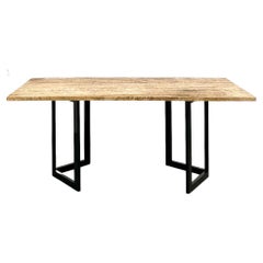 Table de salle à manger en travertin, Italie, vers 1970