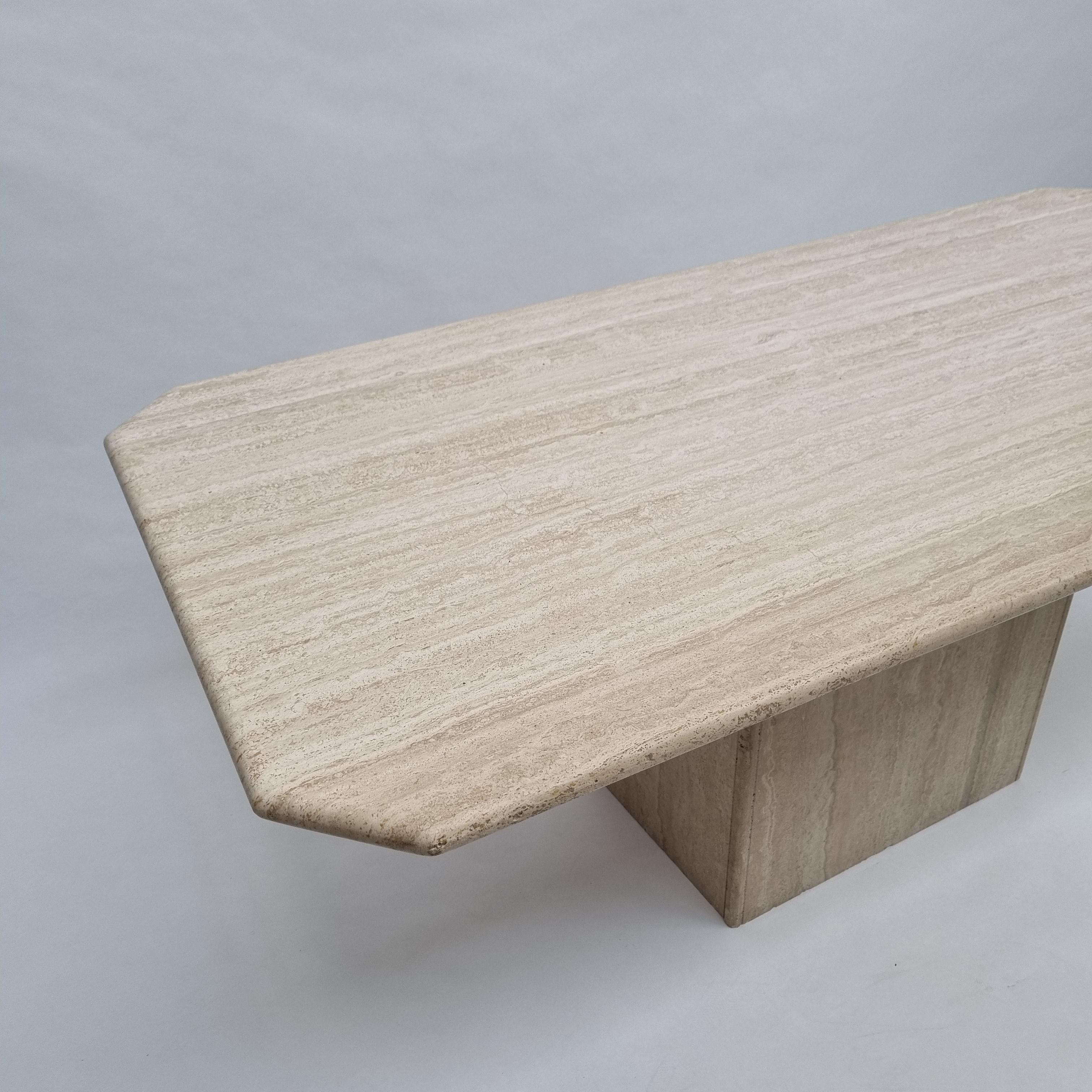 Mid-Century Modern Travertine Dining Table Or Work Desk, 1970s For Sale