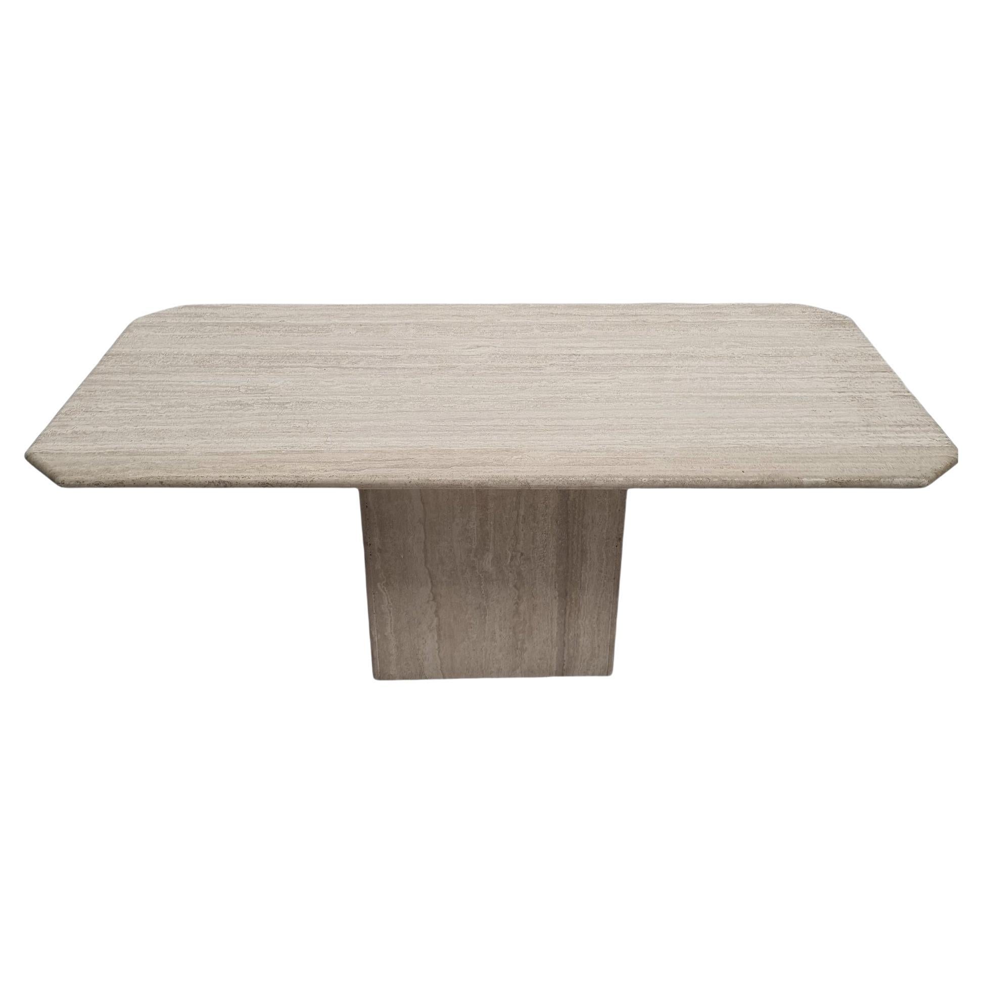 Travertine Dining Table Or Work Desk, 1970s For Sale