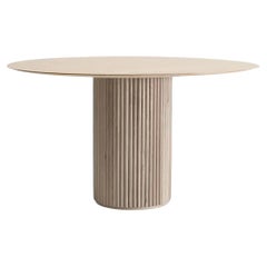 Travertine Dining Table with Fluting