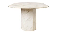 Travertine Dining table with Hexagon Base