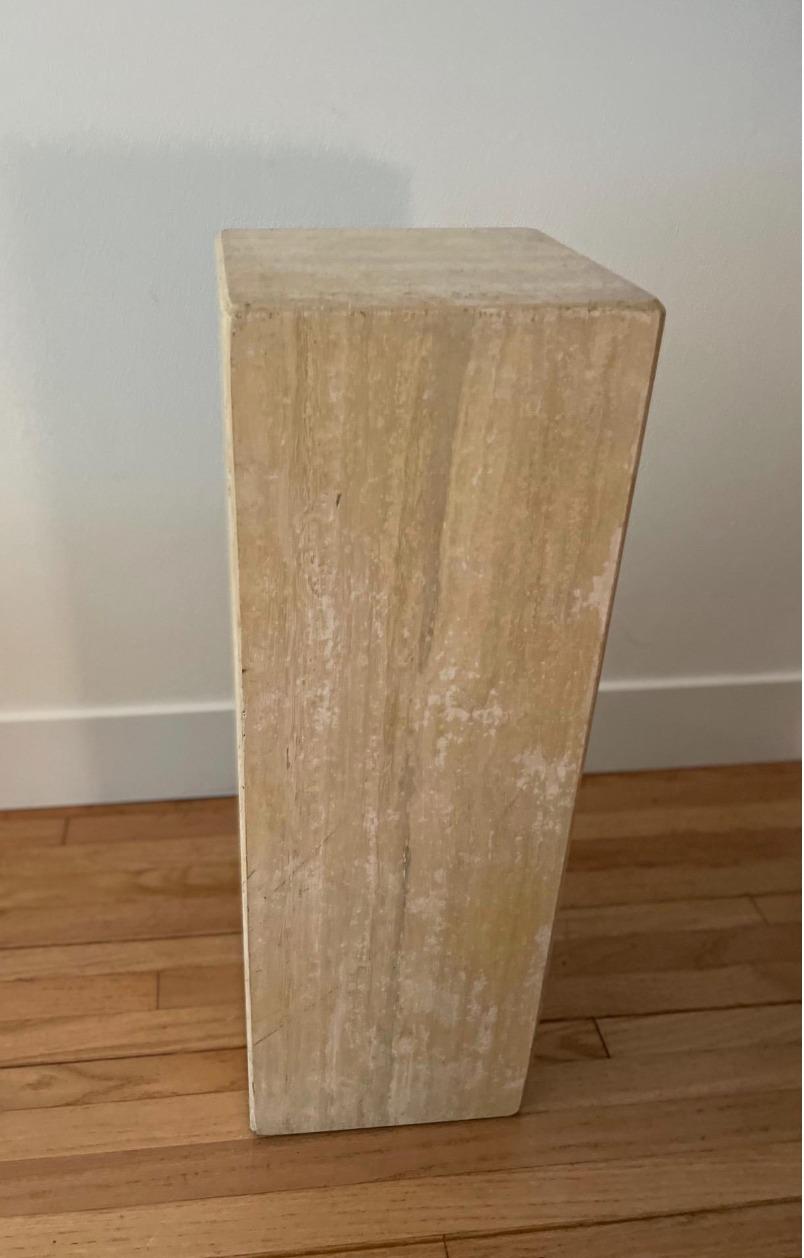 American Travertine Display Pedestal For Sale