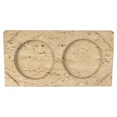 Travertine Double Picture Frame, Italy, Mid-Century Modern