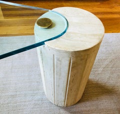 Italian Travertine Drink Table attributed to Pace