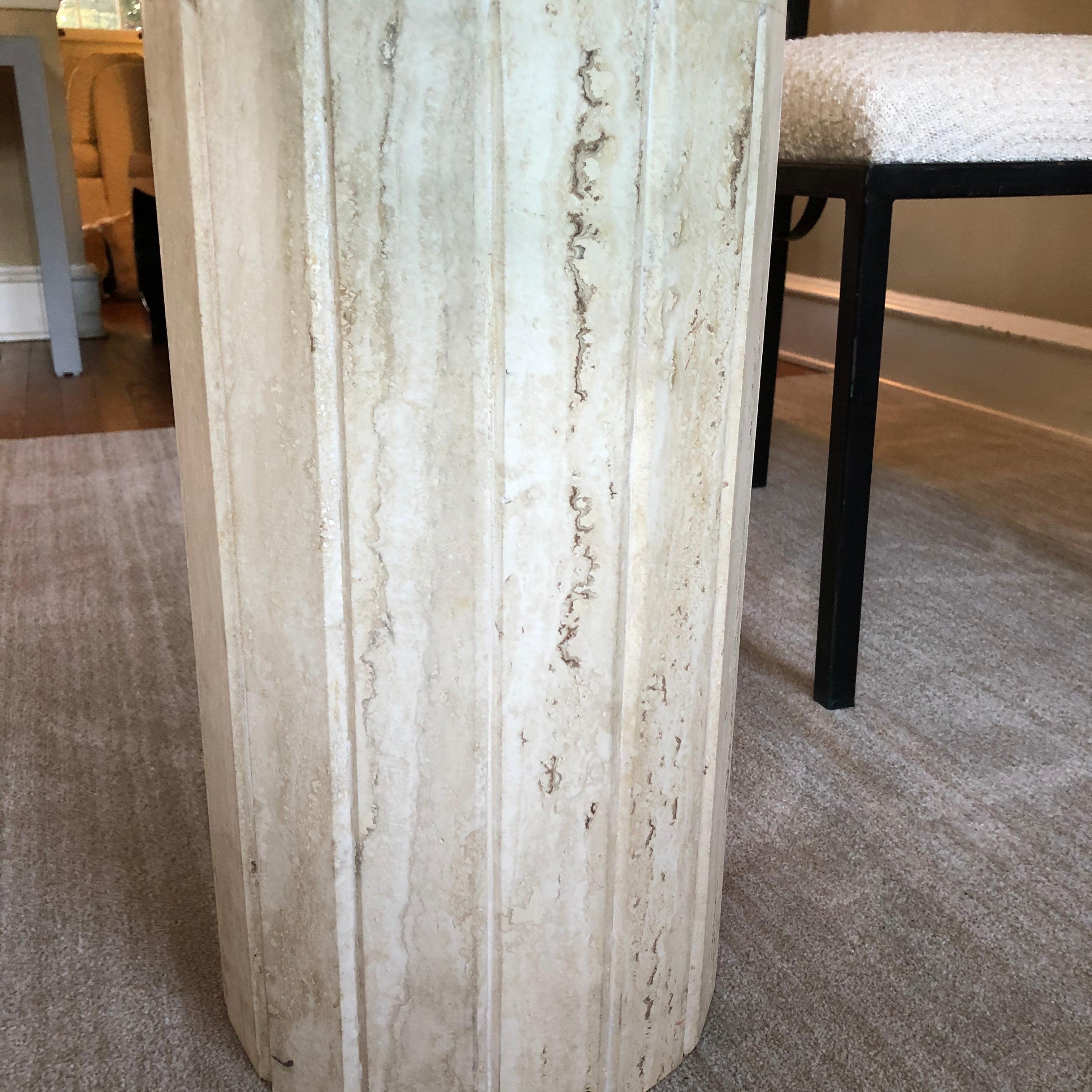 Post-Modern Italian Travertine Drink Table attributed to Pace