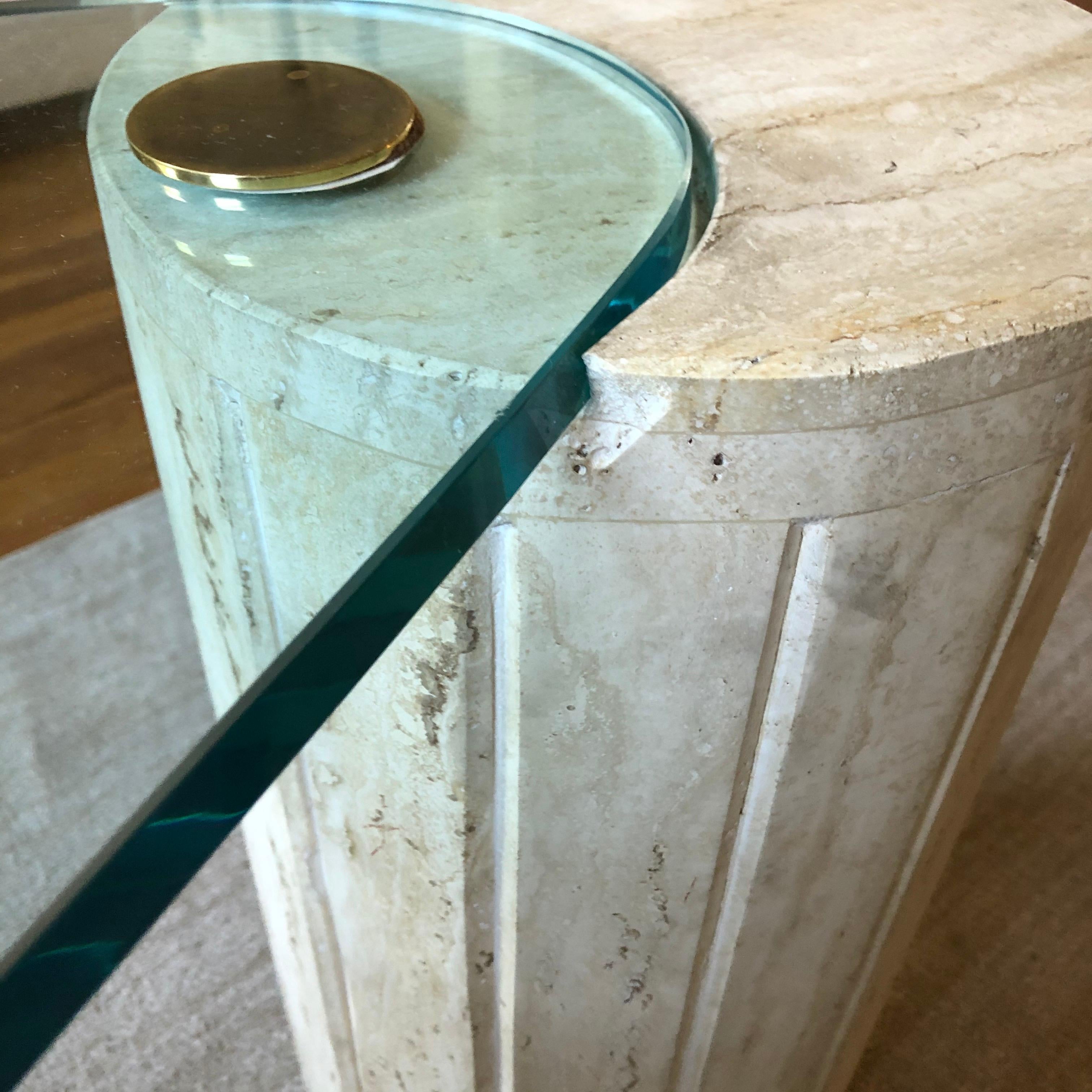 20th Century Italian Travertine Drink Table attributed to Pace