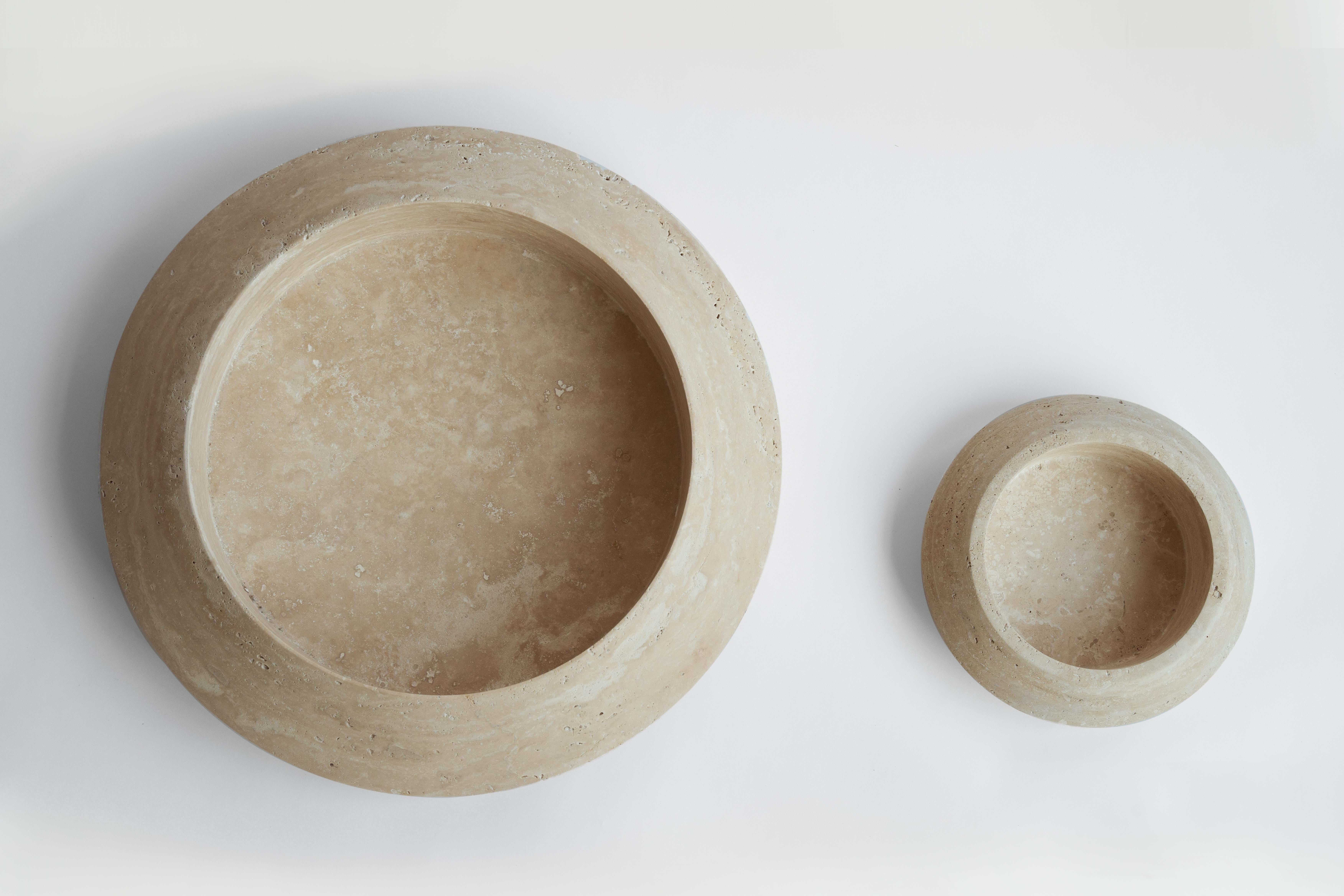Travertine Eclipse Bowl Centerpiece XXL  Limited Edition For Sale 1