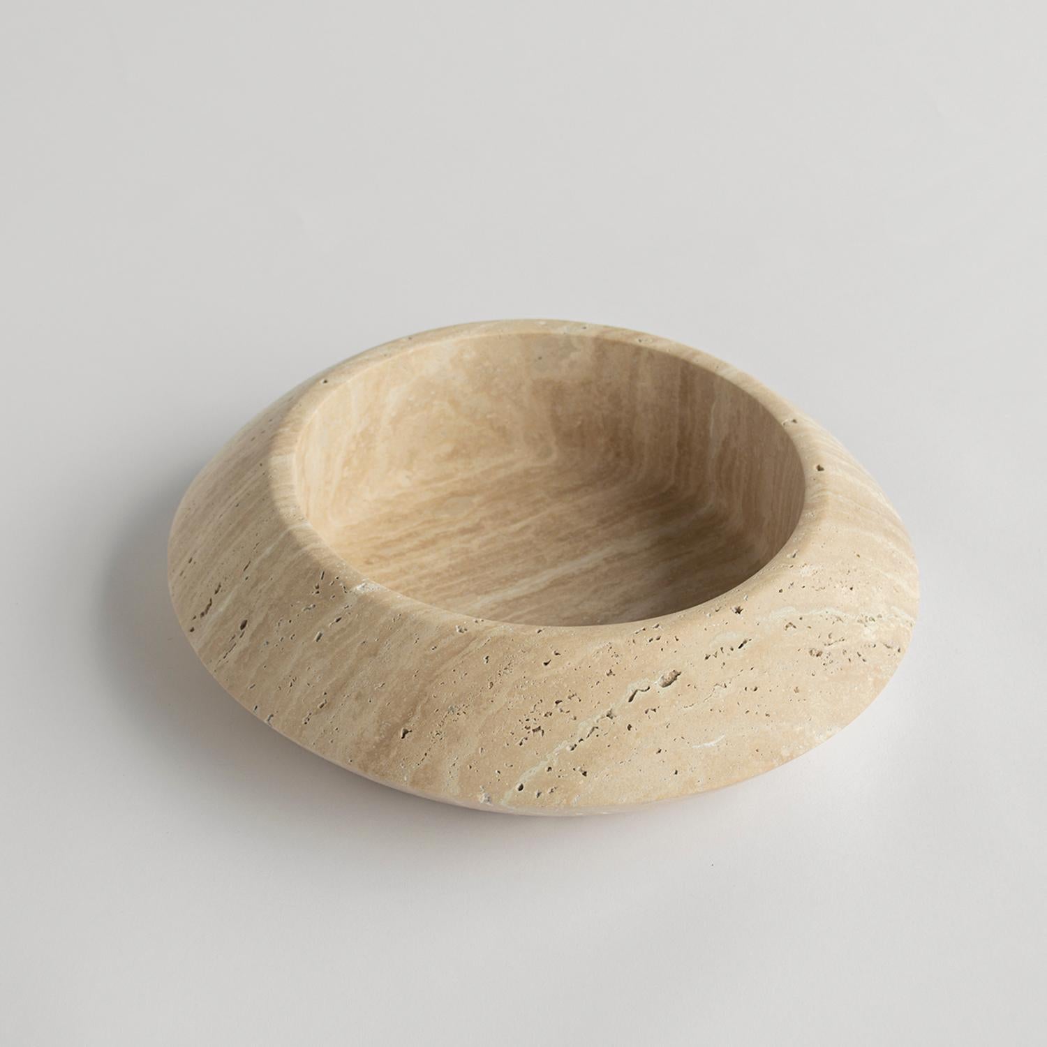 Modern Travertine Eclipse Bowl For Sale