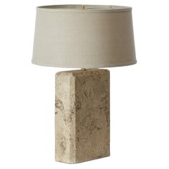 Travertine Effect Table Lamp, US, 1970s
